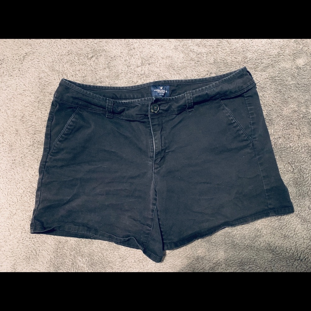 American Eagle Black Midi Shorts